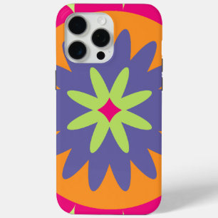 orange and pink floral shapes illustration iPhone 15 pro max case