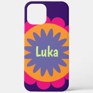 orange and pink floral shapes illustration iPhone 12 pro max case