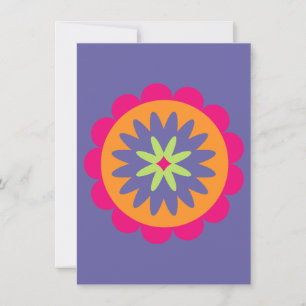 orange and pink floral shapes illustration holiday card