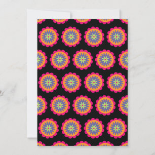 orange and pink floral shapes illustration holiday card