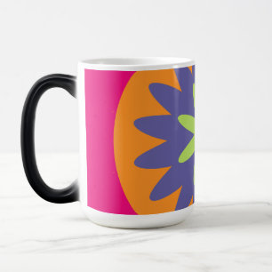 orange and pink floral shapes illustration magic mug