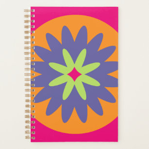orange and pink floral shapes illustration planner