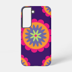orange and pink floral shapes illustration samsung galaxy case