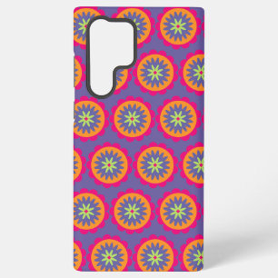 orange and pink floral shapes illustration samsung galaxy case