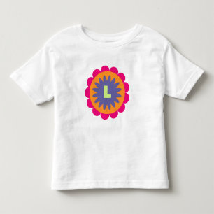orange and pink floral shapes illustration toddler t-shirt
