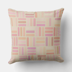 orange and pink Geometric Throw Pillow