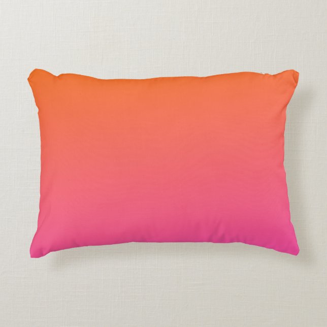 Orange and Pink Gradient Accent Pillow (Front)