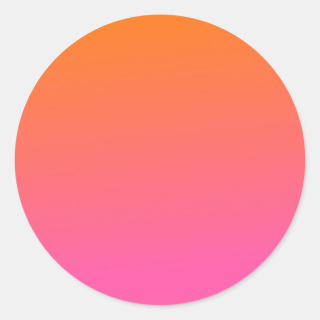 Orange and Pink Gradient Classic Round Sticker (Front)