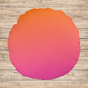 Orange and Pink Gradient Round Pillow
