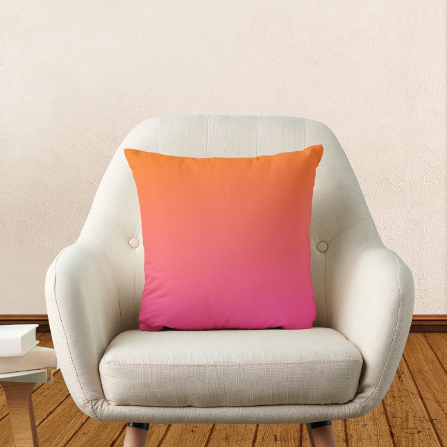Orange and Pink Gradient Throw Pillow (Creator Uploaded)