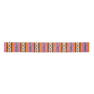 Orange and Pink Kente African Pattern Satin Ribbon