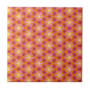 Orange and Pink Pattern Tile