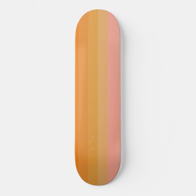 Orange and Pink Stripe Gradient Skateboard (Front)