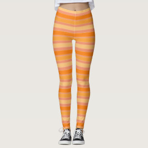 Orange And Pink Stripe Yoga-Pants Leggings
