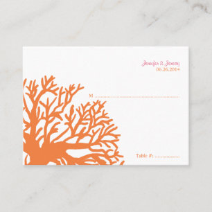Orange and Pink Tropical Fish Seating Card