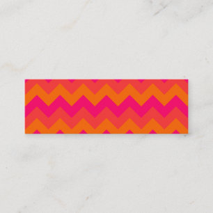 Orange and Pink Zigzag Mini Business Card