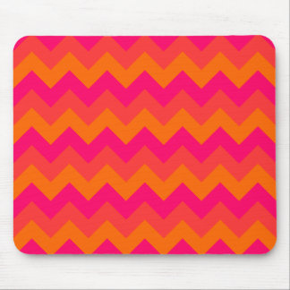 Orange and Pink Zigzag Mouse Pad