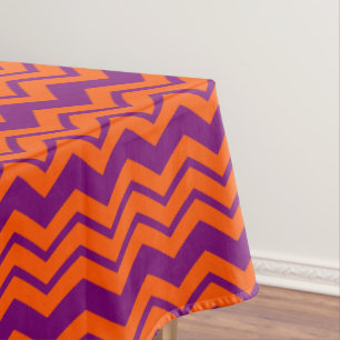 Orange and Purple Chevron Pattern Design Tablecloth