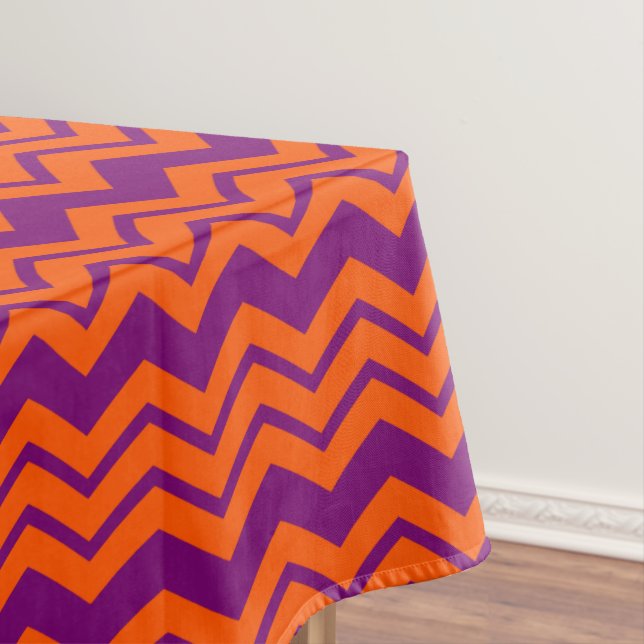Orange and Purple Chevron Pattern Design  Tablecloth (In Situ)