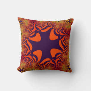 Orange and Purple Cross Throw Pillow