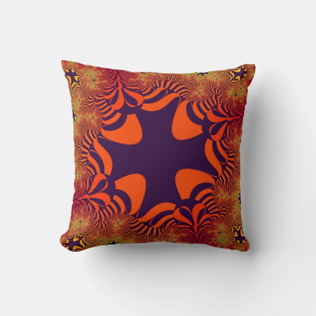 Orange and Purple Cross Throw Pillow (Front)