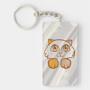 Orange and purple kittens keychain