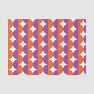 Orange and Purple Mid Century Modern Wavy  Tissue Paper