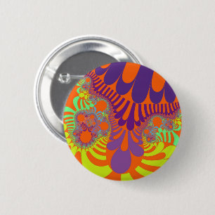 Orange and Purple Mod 2 Inch Round Button