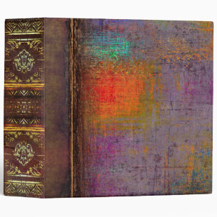 Orange and Purple Scuffed Faux Leather Old Book Binder