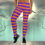 Orange and purple striped  leggings<br><div class="desc">Striped Halloween Leggings for Women. Spread joy around you during the fall season with a bit of colour!</div>