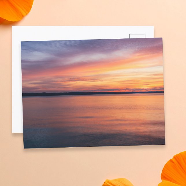 Orange And Purple Sunset Landscape Photograph Postcard (Creator Uploaded)