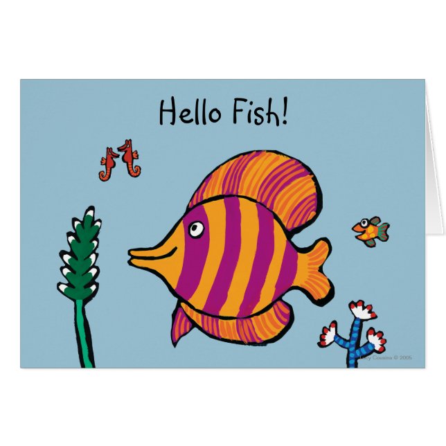 Orange and Purple Tropical Fish with Seahorses (Front Horizontal)