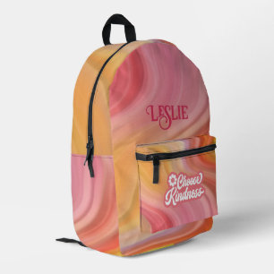 Orange and Raspberry Sherbet - Choose Kindness   Printed Backpack