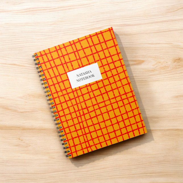 Orange and Red Check Pattern Notebook Stationery (Creator Uploaded)