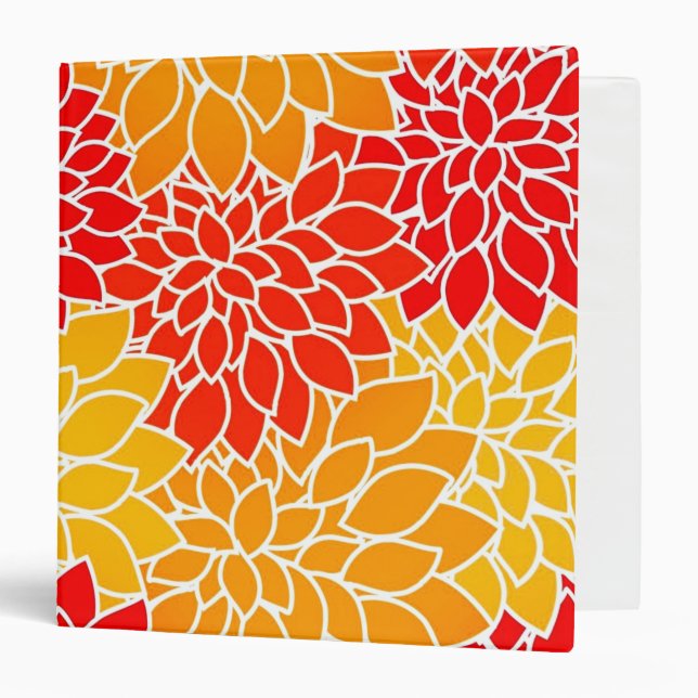 orange and red dahlias  binder (Front/Inside)