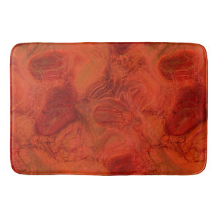 orange and red Marble abstract Bath Mat