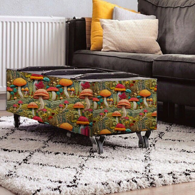 Orange and Red Mushroom Embroidery Decoupage  Tissue Paper (Creator Uploaded)