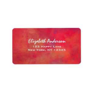 Orange and Red Paint Abstract Background Label