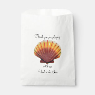 Orange and Red Scallop Shell Favour Bag