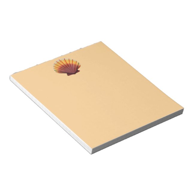 Orange and Red Scallop Shell Notepad (Angled)