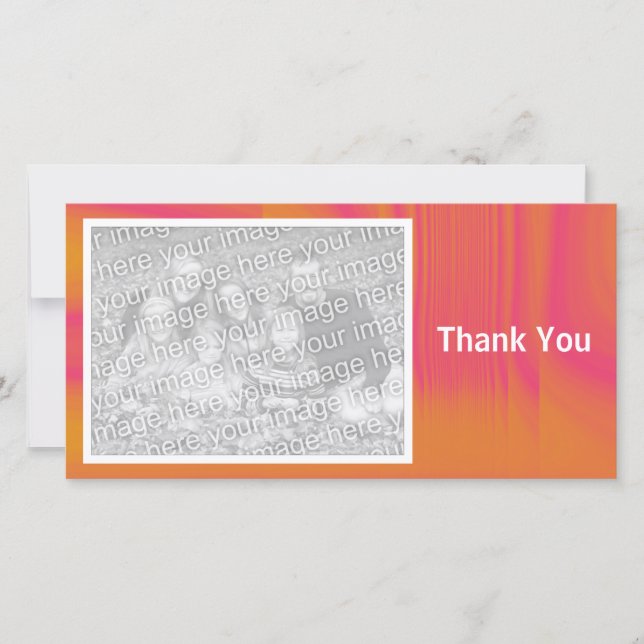 Orange and Red Shadowed Thank You Card (Front)
