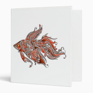 Orange and Rust Swirly Fantail Goldfish Binder