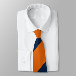 Orange and Shy Blue Broad Regimental Stripe Tie