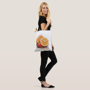 Orange and strawberry  tote bag