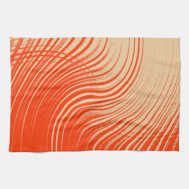 Orange and Tan Kitchen Towel (Horizontal)