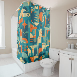 Orange and Teal Geometric Abstract