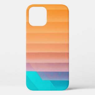 Orange and teal illustration iPhone 12 case