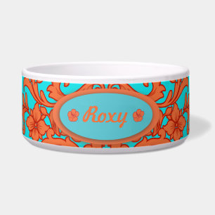 Orange and Turquoise Damask