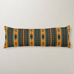Orange And Turquoise Southwest Pattern Body Pillow