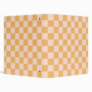 Orange and Unbleached Silk Checkerboard Binder